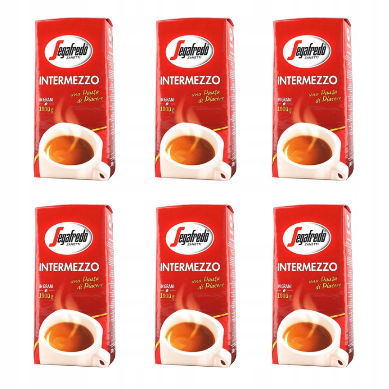 6x SEGAFREDO INTERMEZZO 1kg kawa ziarnista +GRATIS