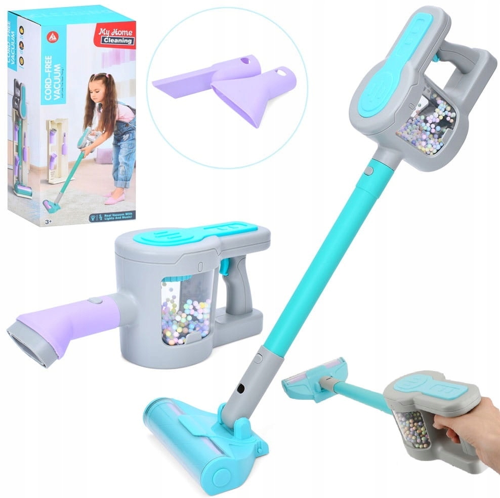 ODKURZACZ DLA DZIECI PIONOWY NA BATERIE 2 W 1 KOŃCÓWKI