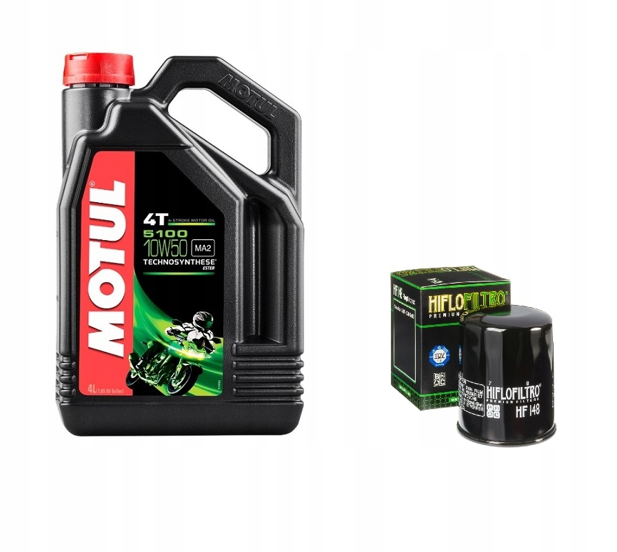 MOTUL 5100 10W50 MA2 4T 4L 2021+ FILTR OLEJU HF148