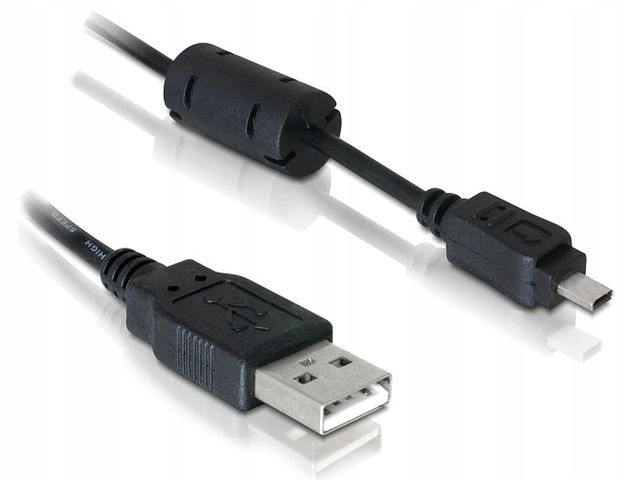 Kabel Usb MINI(M) 8 PIN- USB-A(M) 2.0 1.8M Czarny