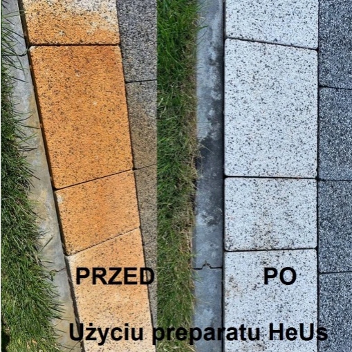 Czyszczenie kostki i betonu z rdzy nawozu HeUs 10L
