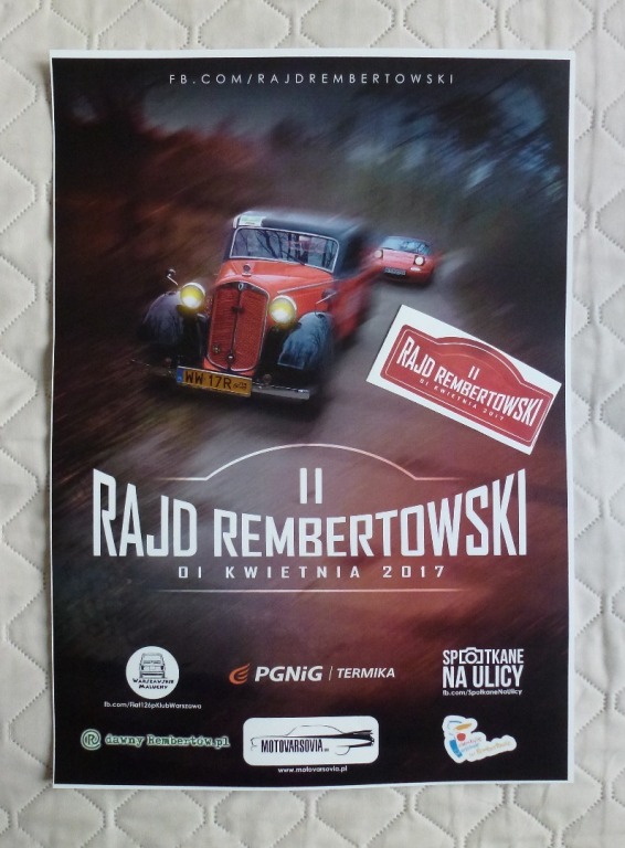 Plakat oraz wlepka z II Rajdu Rembertowskiego 2017