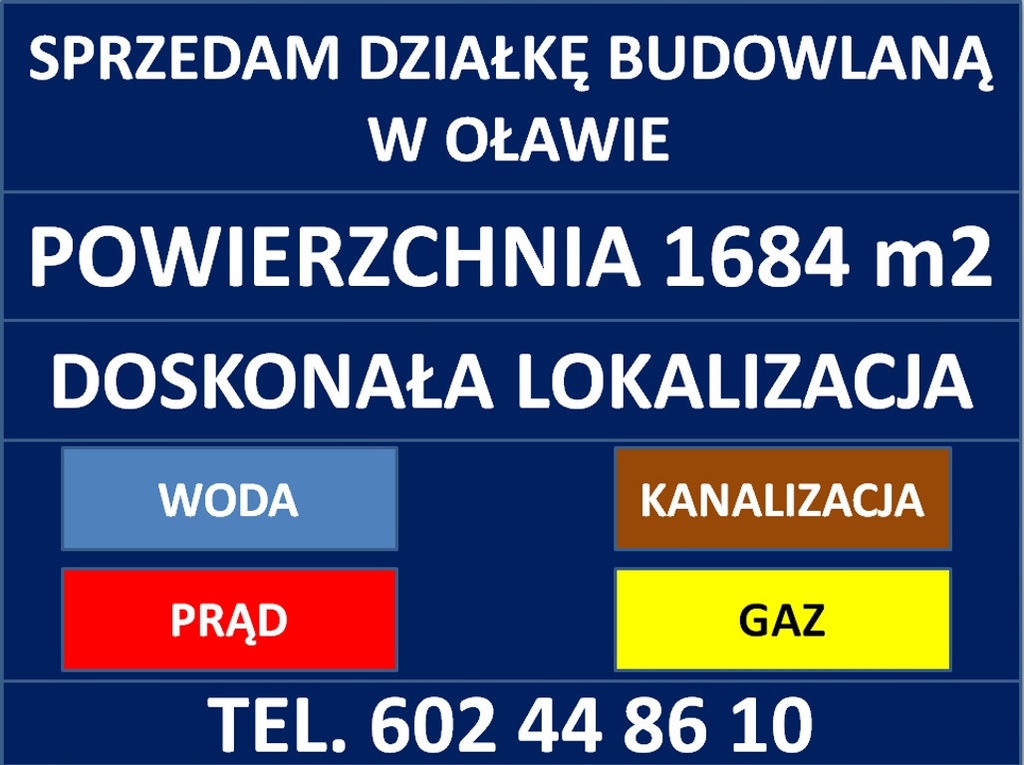 Działka, Oława, Oławski, 1684 m²