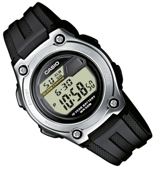 Sportowy zegarek na pasku Casio W-211 1A WR50