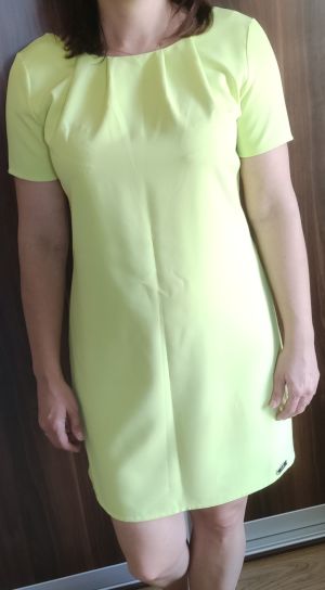 Elisabetta Franchi limonkowa sukienka METKA r L 40