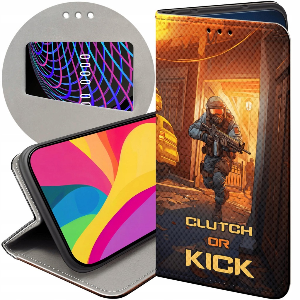 ETUI Z KLAPKĄ DO SAMSUNG GALAXY A22 5G WZORY CS GO COUNTER-STRIKE FUTERAŁ