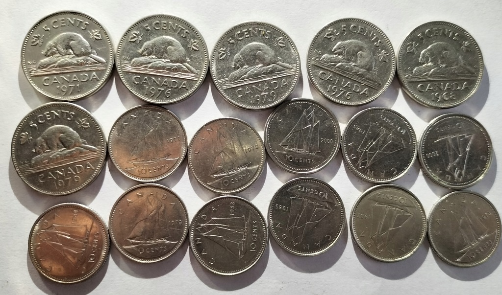 zestaw monet Kanada 5 10 cent 1,4 dolara