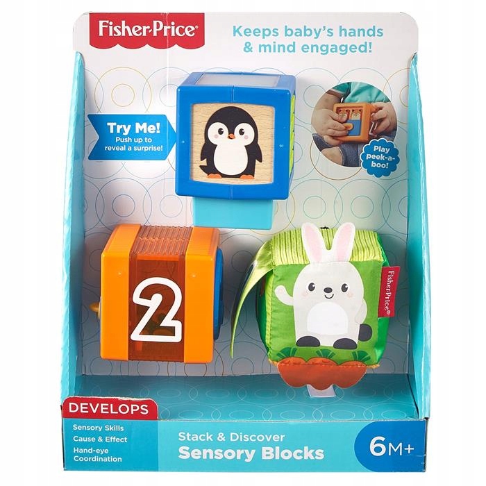 GJW13 Fisher Price Kolorowe zwierzątka Klocki