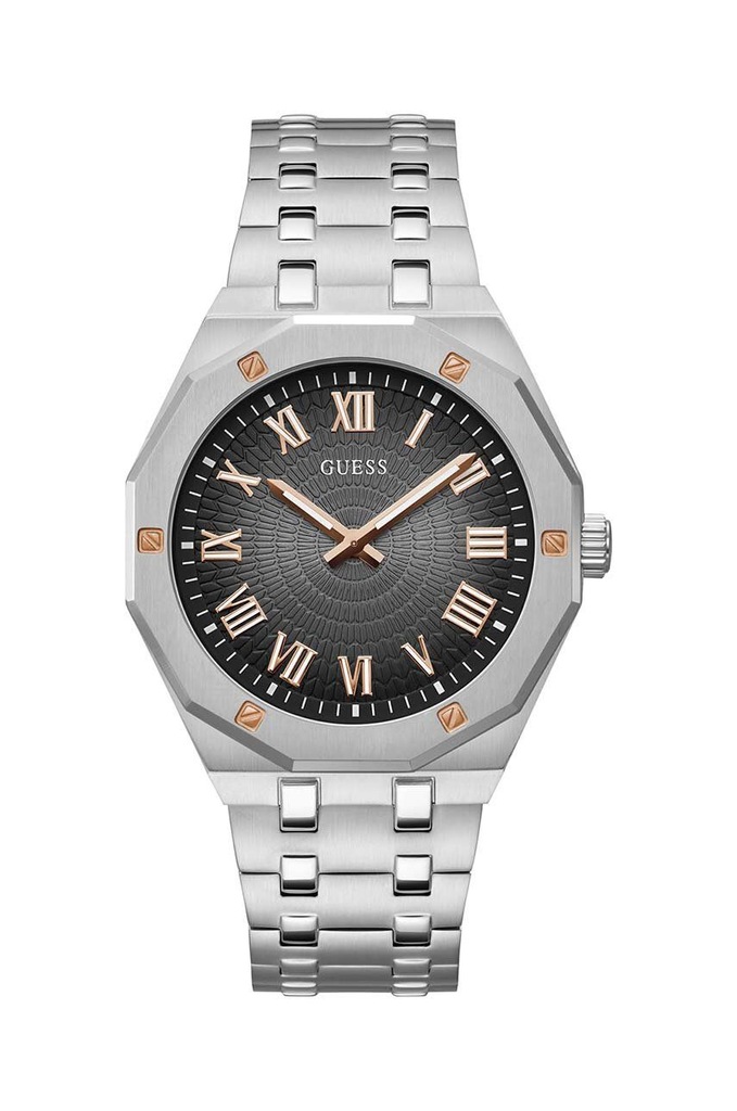 Guess zegarek męski kolor srebrny GW0575G1