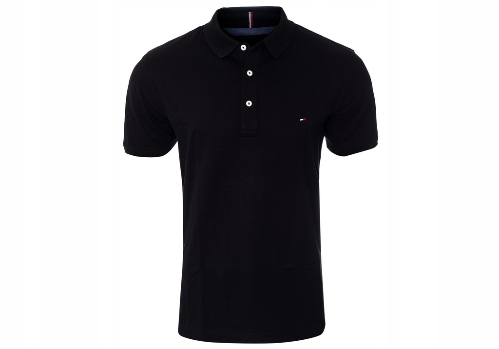 TOMMY HILFIGER KOSZULKA T-SHIRT POLO BLACK r. S