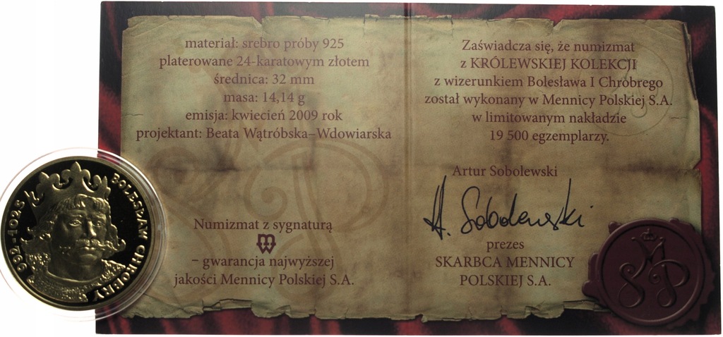 Kolekcja Królewska Bolesław Chrobry SREBRO