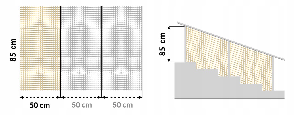 Купить БЕЖЕВАЯ ЛЕСТНИЧНАЯ СЕТКА 85см БЕЗОПАСНОСТЬ: отзывы, фото, характеристики в интерне-магазине Aredi.ru