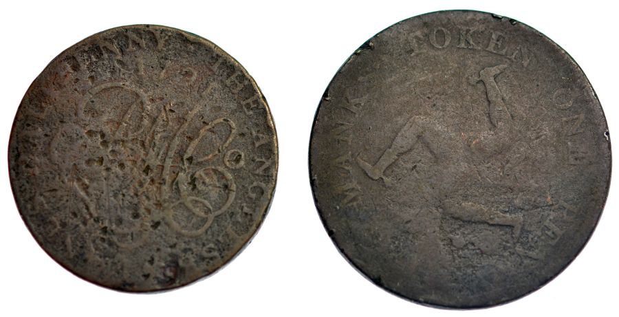 ANGLIA, LOT 2 TOKENÓW: 1 i 1/2 OKR. JERZEGO (87)