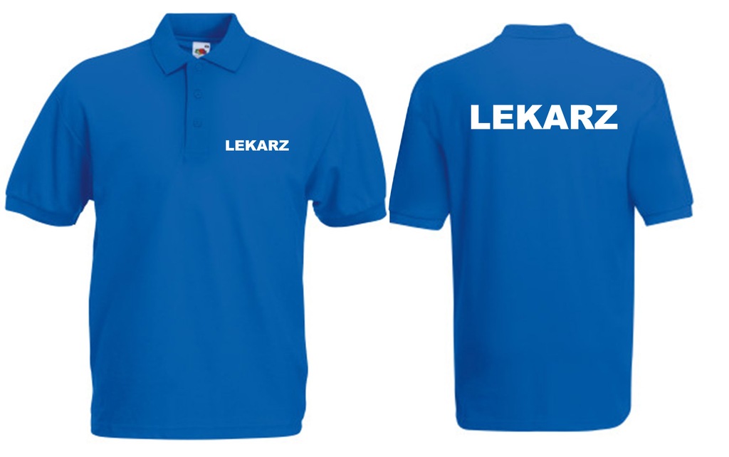 Koszulka LEKARZ medyczna męska polo niebieska 3XL