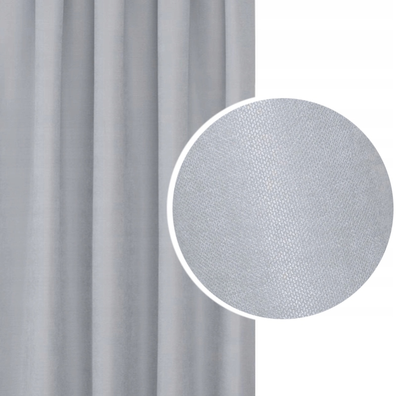 ZASŁONY EFE 190x410 SILVER TAŚMA Na Wymiar