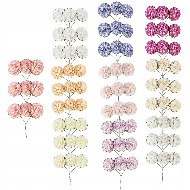 Kwiaty ozdobne, hortensje, Ø 3cm,10 kolorów,90szt.
