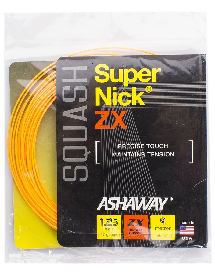 Naciąg do squasha ASHAWAY SuperNick ZX Orange SET