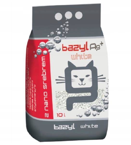 Bazyl Ag+ Compact White - żwirek dla kotów 10L