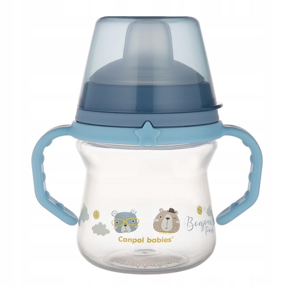 CANPOL KUBEK Z MIĘKKIM USTNIKIEM I UCHWYTAMI 150ml