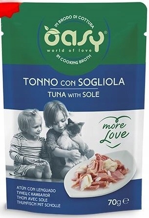 OASY KOT MORE LOVE Saszetka - TUŃCZYK Z SOLĄ 70g
