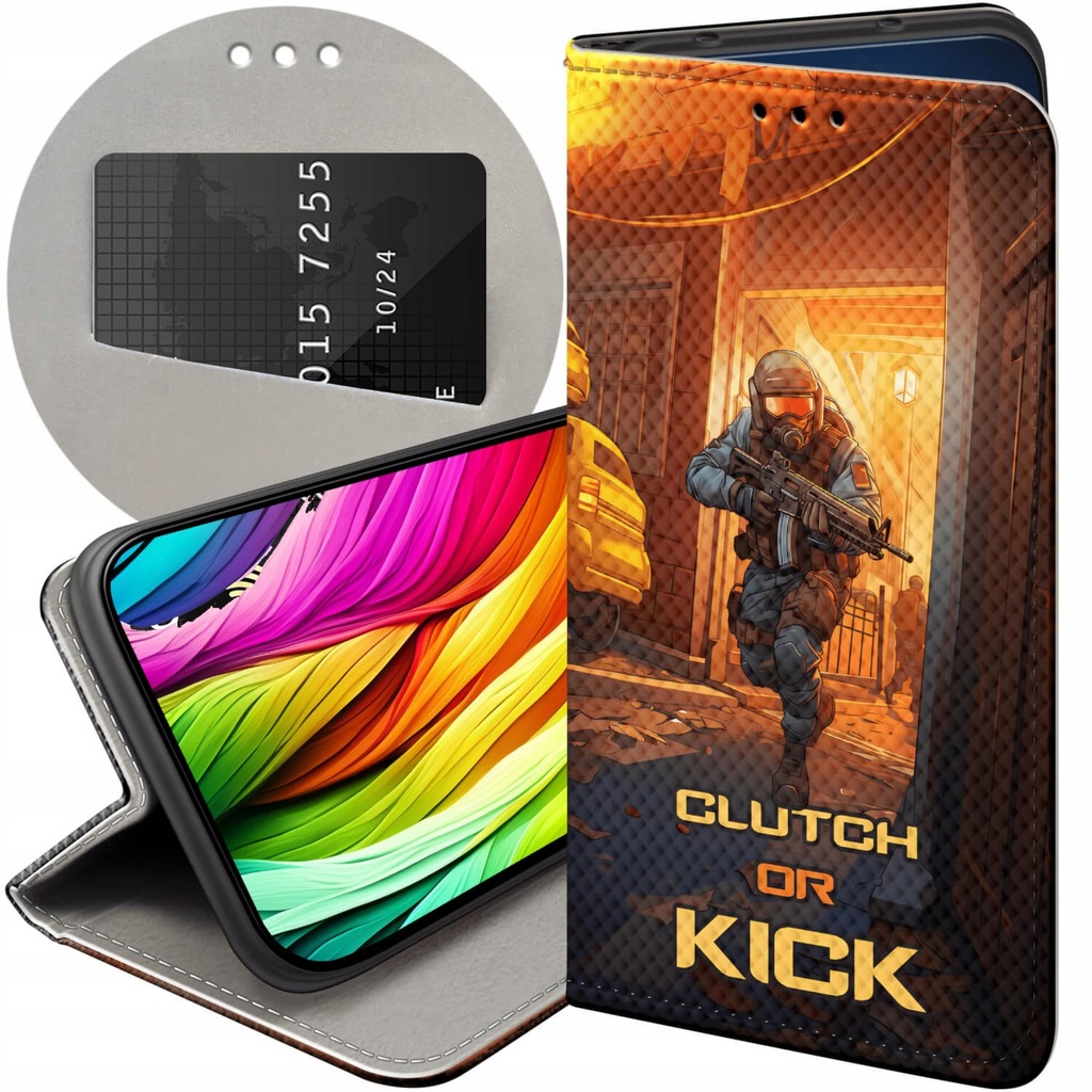 ETUI Z KLAPKĄ DO REDMI NOTE 11T PRO / POCO X4 GT WZORY CS GO COUNTER-STRIKE