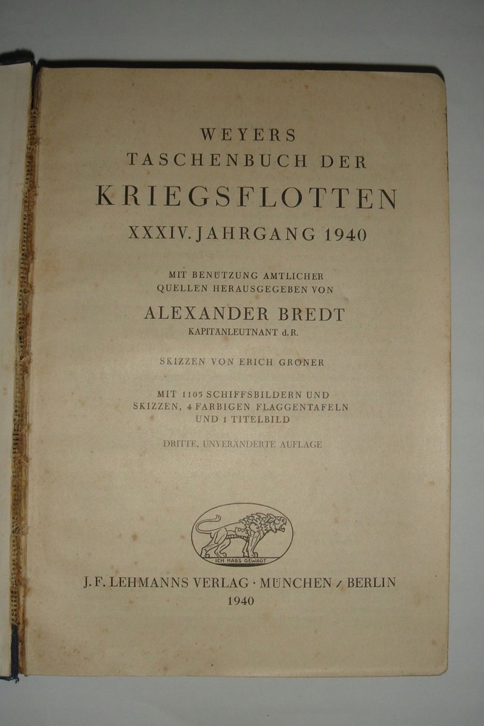 Купить Вейерс - Ташенбух дер Кригсфлоттен - 1940 г.: отзывы, фото, характеристики в интерне-магазине Aredi.ru