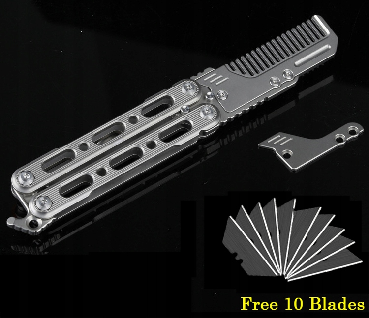 Titanium Alloy Folding Knife Replaceable Comb