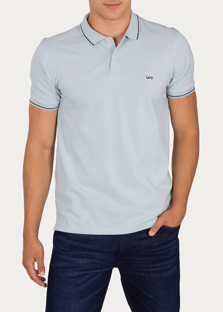 A1041 Lee Koszulka Męska Polo Turkusowa r. XL