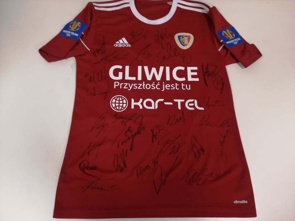 Piast Gliwice (Borkała) - koszulka z autografami