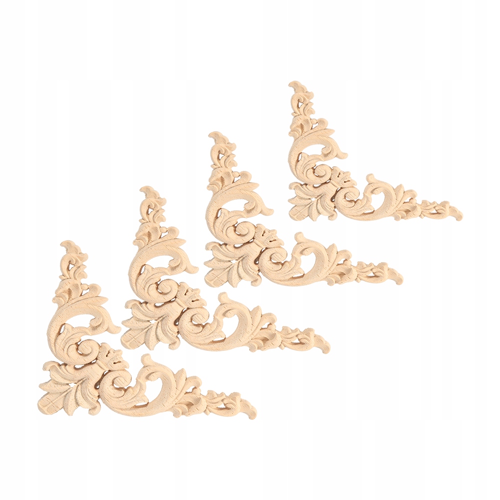 4X DREWNIANY DEKOR ORNAMENT DEKOR 12X12CM