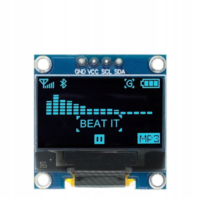 Wyświetlacz OLED 0,96 SSD1306 I2C - niebieski