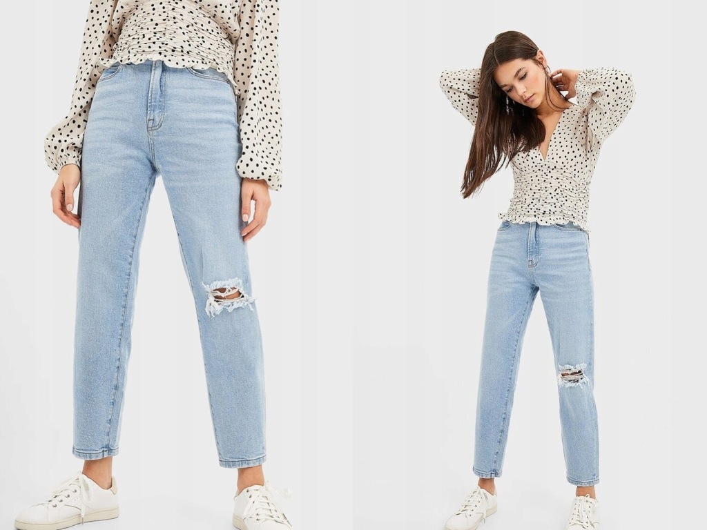 Stradivarius Janosniebieskie mom jeans XS/34