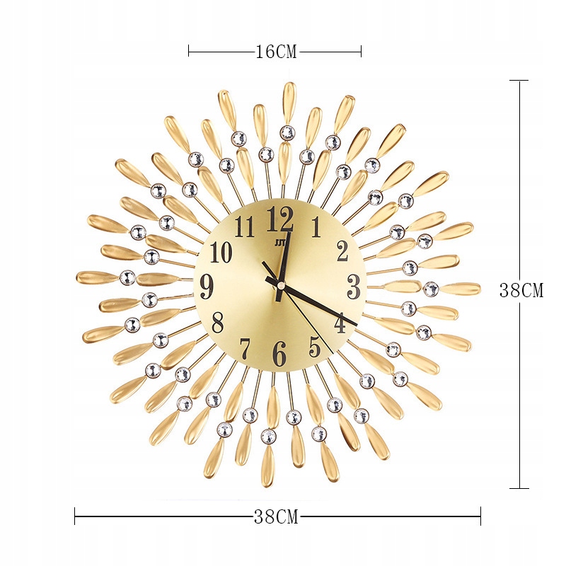 Zegar ścienny 3D Diamenty Zegar dekoracyjny Zegar