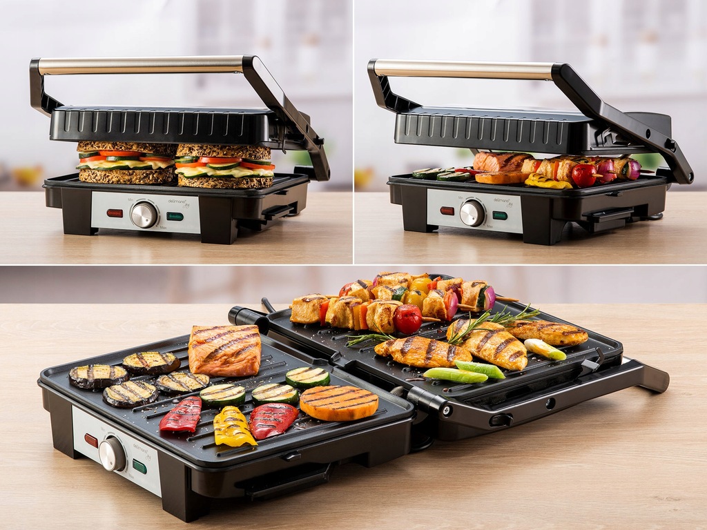 GRILL ELEKTRYCZNY DOMOWY OPIEKACZ 2w1 JOY DELIMANO 9289395661 oficjalne archiwum Allegro