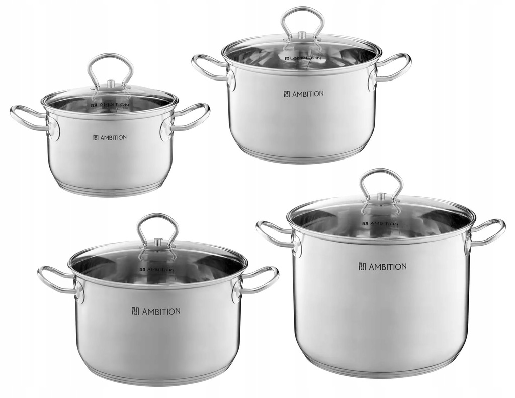Set Di 4 Ciotole In Acciaio Inox BRA - 12,16,20,24 Cm - Multiuso Per Cucina Con Coperchio E Fondo Antiscivolo