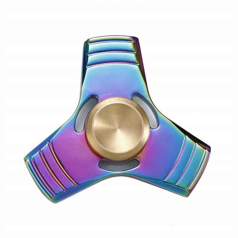 Fidget Spinner Metalowy Tęczowy wzór 8 + box