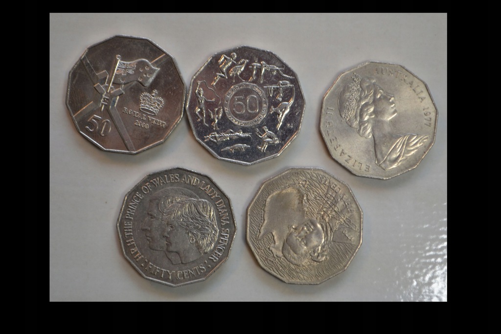 Australia - 50 Cents - okolicznościowe - miks - zestaw 5 monet - każda inna