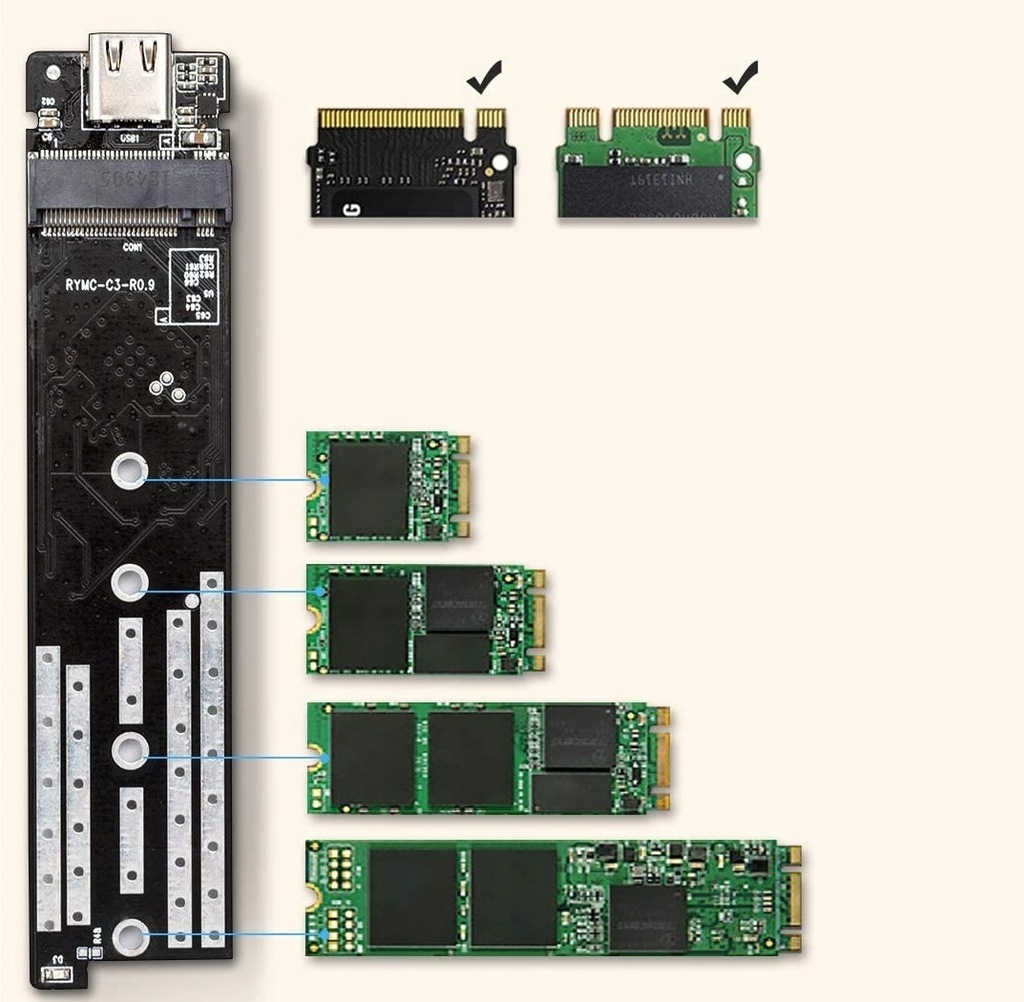 Купить Корпус твердотельного накопителя m.2 Адаптер NVMe PCIe USB 3.1: отзывы, фото, характеристики в интерне-магазине Aredi.ru