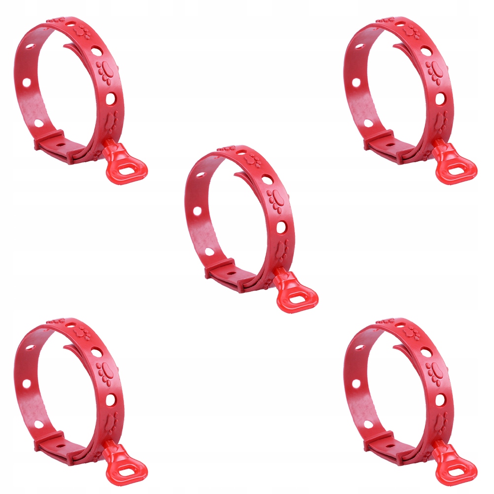 FLEA COLLAR RED 12X12CM 5 PCS