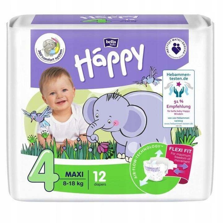 BELLA BABY HAPPY PIELUSZKI 4 MAXI 8-18KG 12SZT