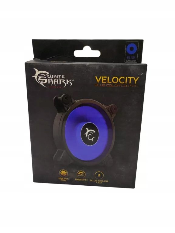 WHITE SHARK VELOCITY BLUE COLOR LED FAN