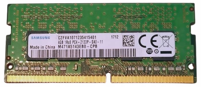 Pamięć 4GB RAM 1x4GB DDR4 SODIMM SAMSUNG PC4-17000 2133MHz SO-DIMM laptopa