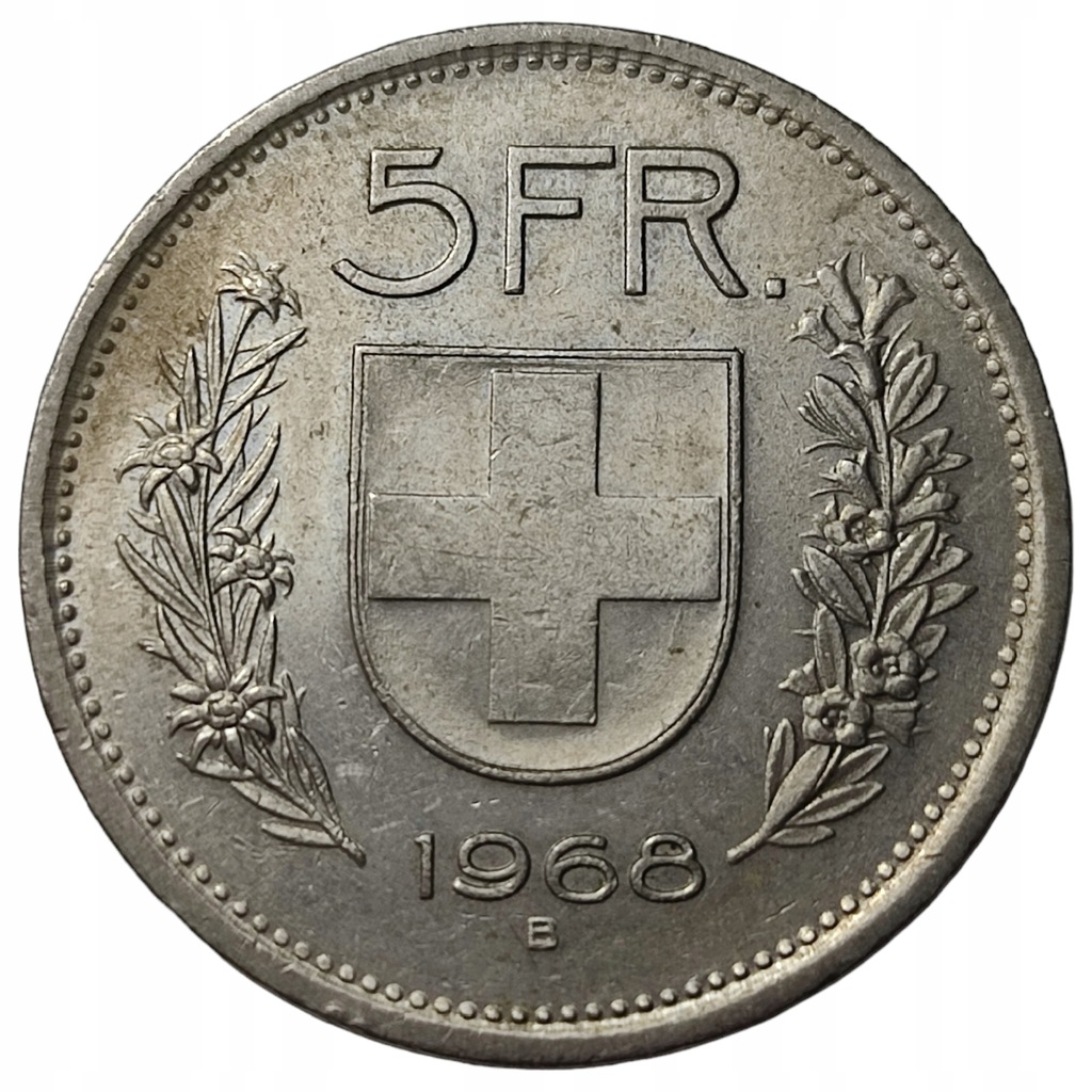 5. Szwajcaria, 5 Franków 1968 B
