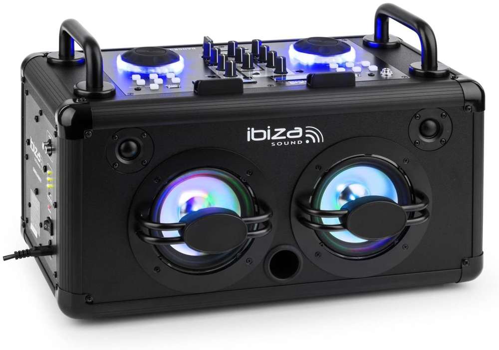 BOOMBOX 200W DJ BT EDR 2XUSB DSP KOŁA JOG LED BAT