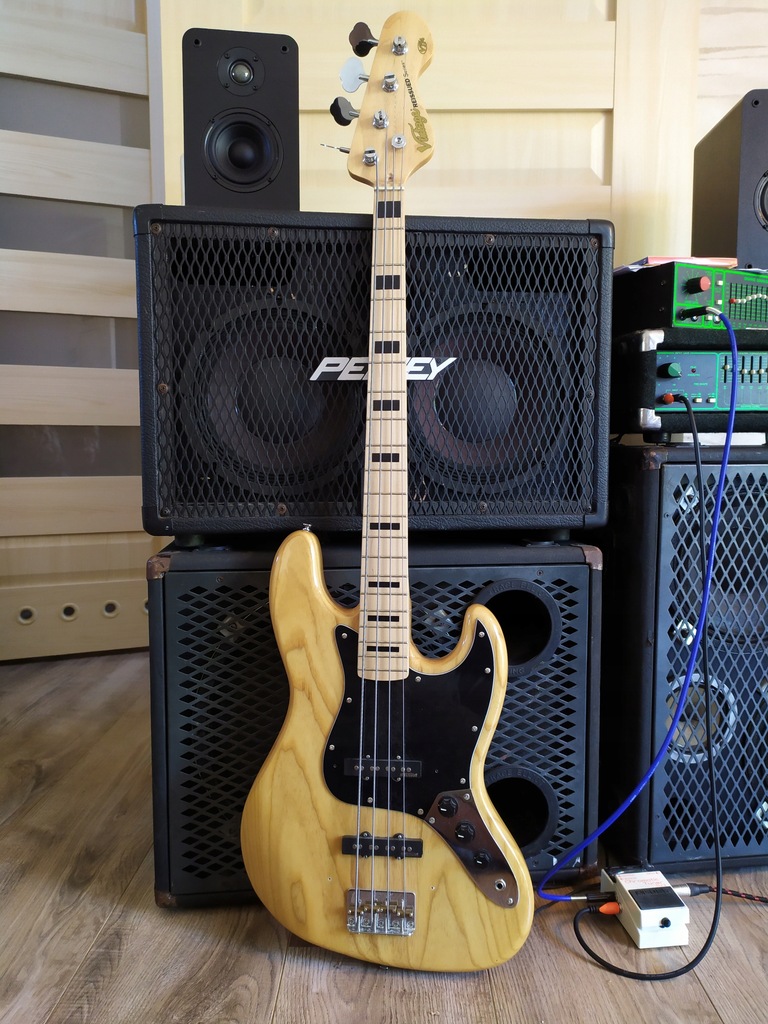 Gitara basowa Vintage vj74 jesion natural
