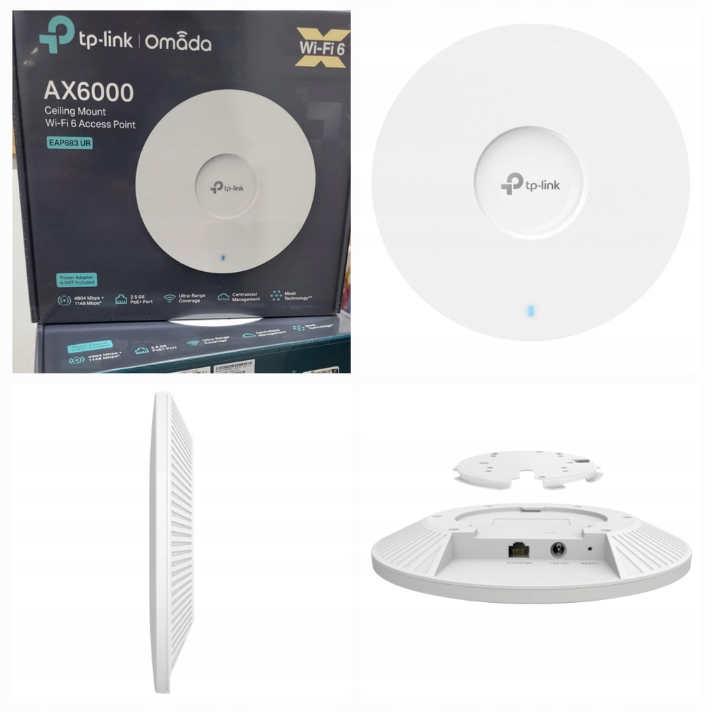 TP-LINK EAP683 UR Access Point sufitowy AX6000 Wi-Fi 6 OMADA MESH NOWOŚĆ