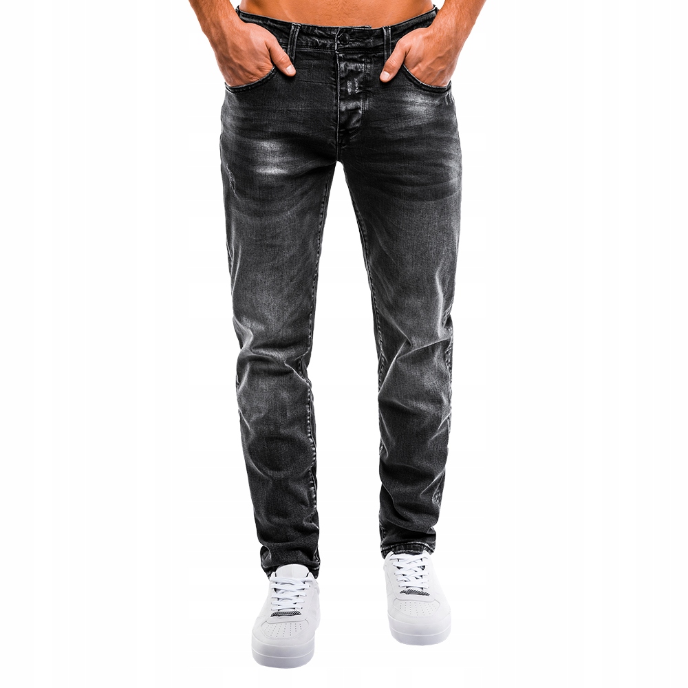 Spodnie męskie jeansowe casual P858 czarne L