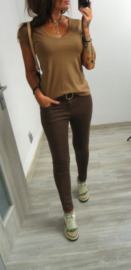 ROBERTA BIAGI jeansy czekoladowe - 12457098844 - oficjalne archiwum Allegro