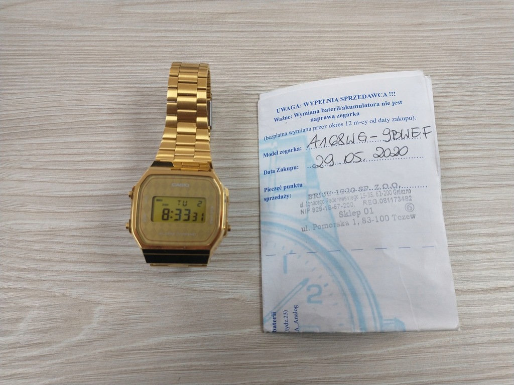 Zegarek damski Casio A168WG-9BWEF