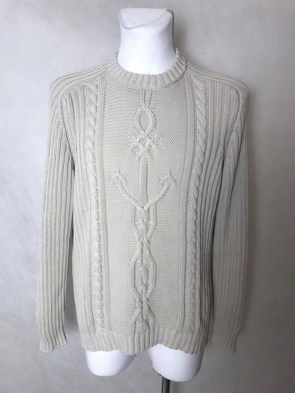 K0C503*BENETTON SWETER KLASYCZNY BEŻOWY 42 XL D01